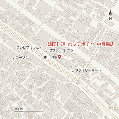 韓国料理 ホンデポチャ 中目黒店の地図