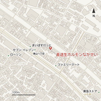 直送生ホルモンなかせいの地図
