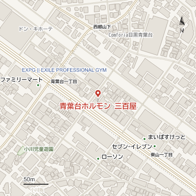 青葉台ホルモン 三百屋の地図