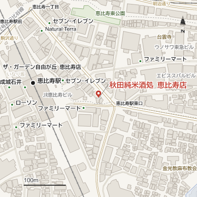 秋田純米酒処 恵比寿店の地図