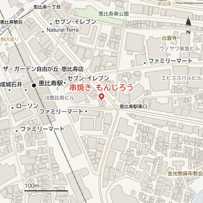 串焼き もんじろうの地図