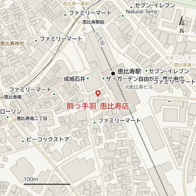 酔っ手羽 恵比寿店の地図