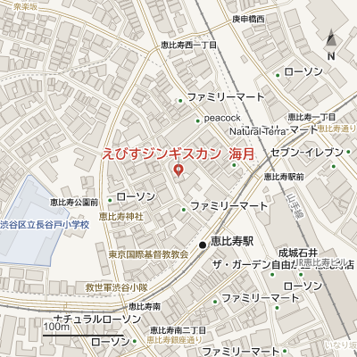 えびすジンギスカン 海月の地図