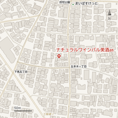 ナチュラルワインバル美酒anの地図