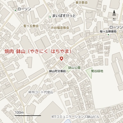 焼肉 鉢山（やきにく はちやま）の地図