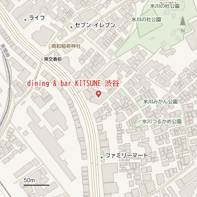 dining & bar KITSUNE 渋谷の地図