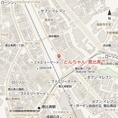 とんちゃん 恵比寿店の地図