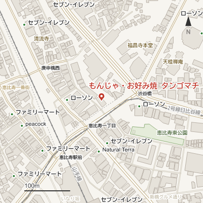 もんじゃ・お好み焼 タンゴマチの地図