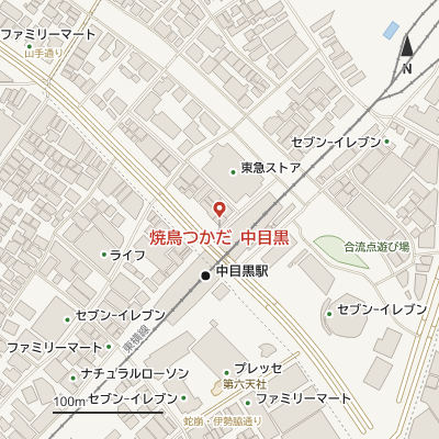 焼鳥つかだ 中目黒の地図