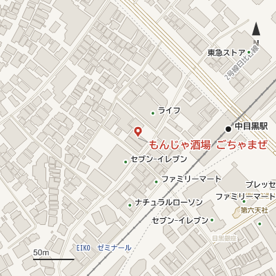 もんじゃ酒場 ごちゃまぜの地図