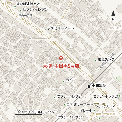 大樽 中目黒5号店の地図