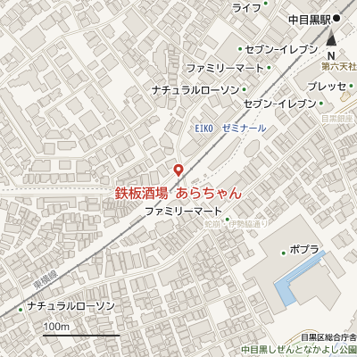 鉄板酒場 あらちゃんの地図