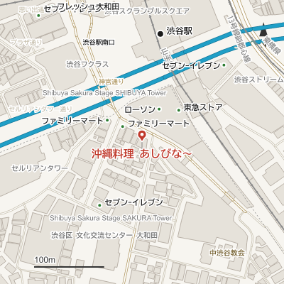 沖縄料理 あしびな～の地図