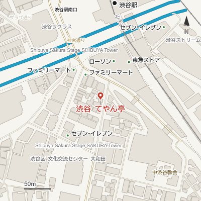 渋谷 てやん亭の地図