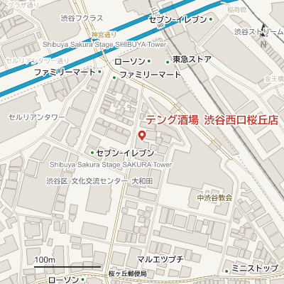 テング酒場 渋谷西口桜丘店の地図