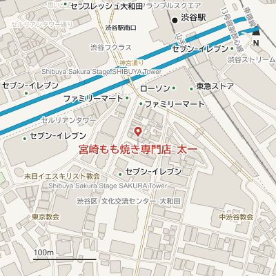 宮崎もも焼き専門店 太一の地図