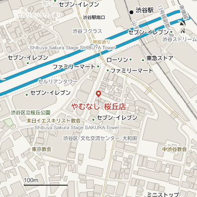 やむなし 桜丘店の地図