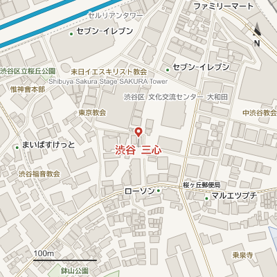 渋谷 三心の地図