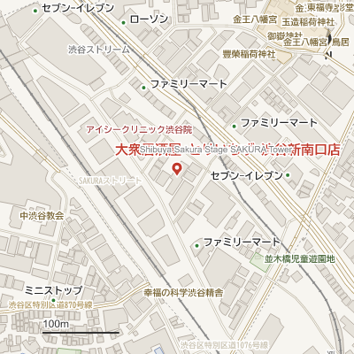 大衆居酒屋 とりいちず 渋谷新南口店の地図