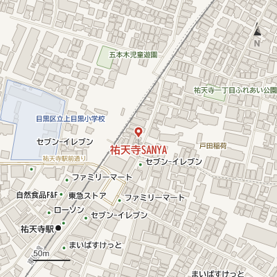 祐天寺SANYAの地図